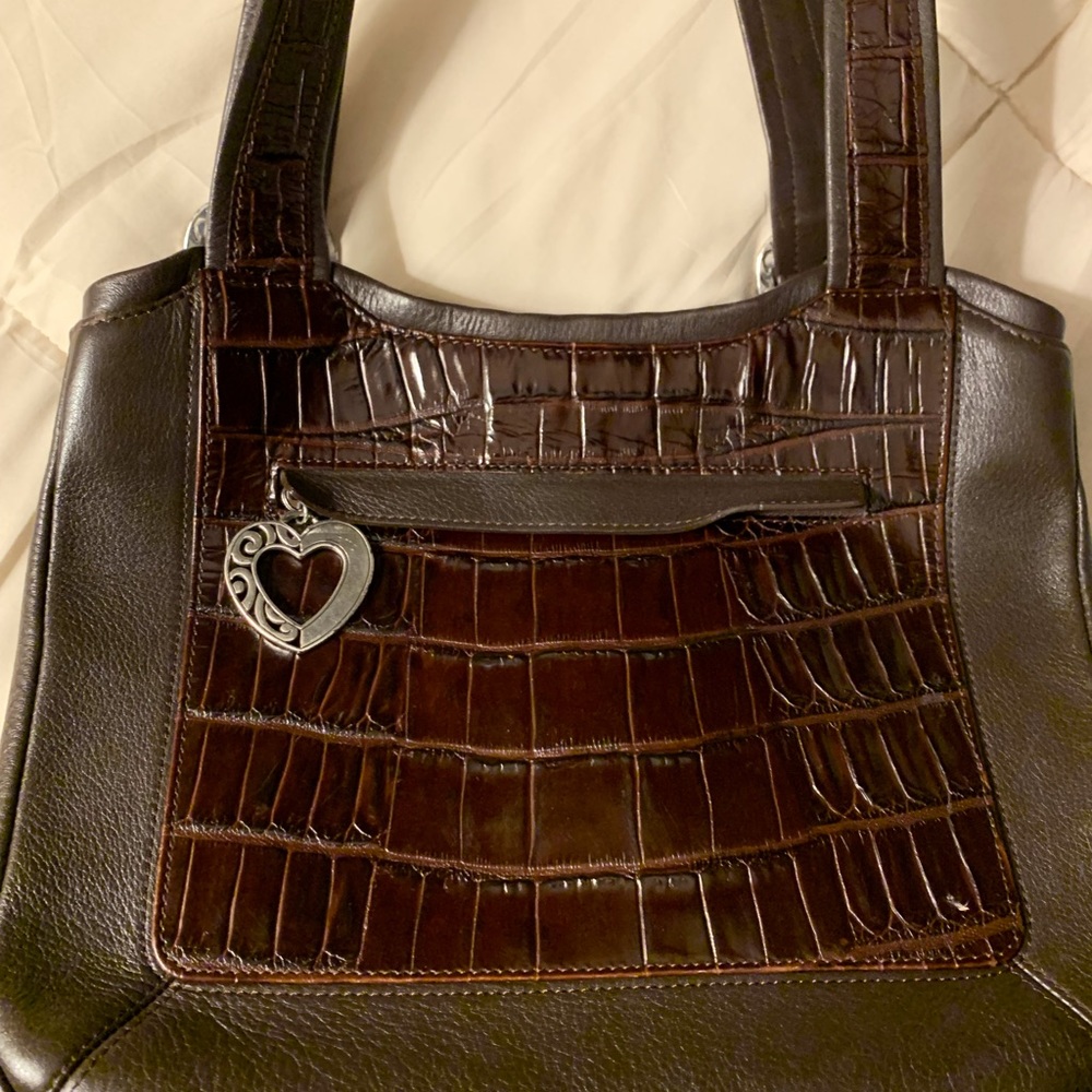Brighton Vintage Leather/croc Purse